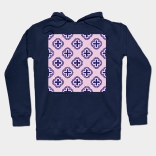 Chic Mediterranean geometric pattern in pink and purple Hoodie